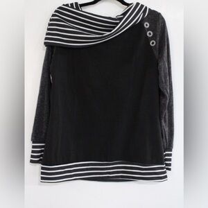 Lucky Sweatshirt Color:Dark Grey with White Striped Details Size: 2XL